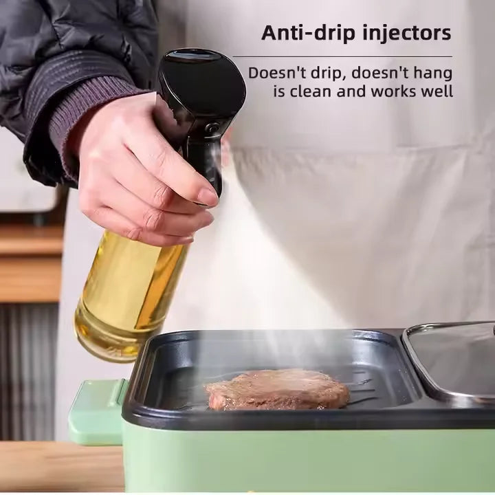 Premium 3-in-1 High Pressure Oil Spray Bottle | Refillable Kitchen Mister for Air Fryer, BBQ & Cooking
